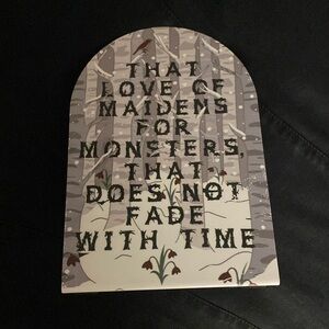 Owlcrate metal bookend or shelf sign, love of monsters, Halloween, Gothic fandom